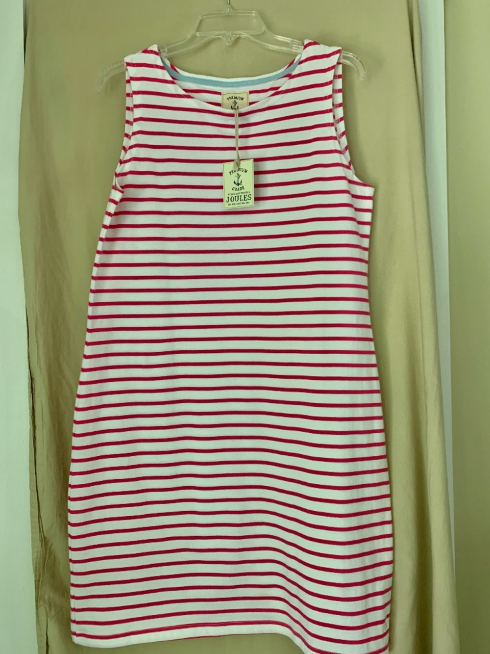 Joules bright pink 'Riva Striped Sleeveless Dress'